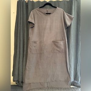 Cotton chore dress with pockets